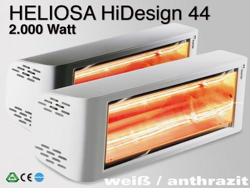 Infrarot Heizstrahler Heliosa HiDesign 44 IPX5 2000 Watt weiß